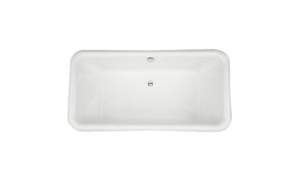 Hydro Systems Biscuit 66 x 36 in. Freestanding Rectangle Bathtub with Center Front Drain 