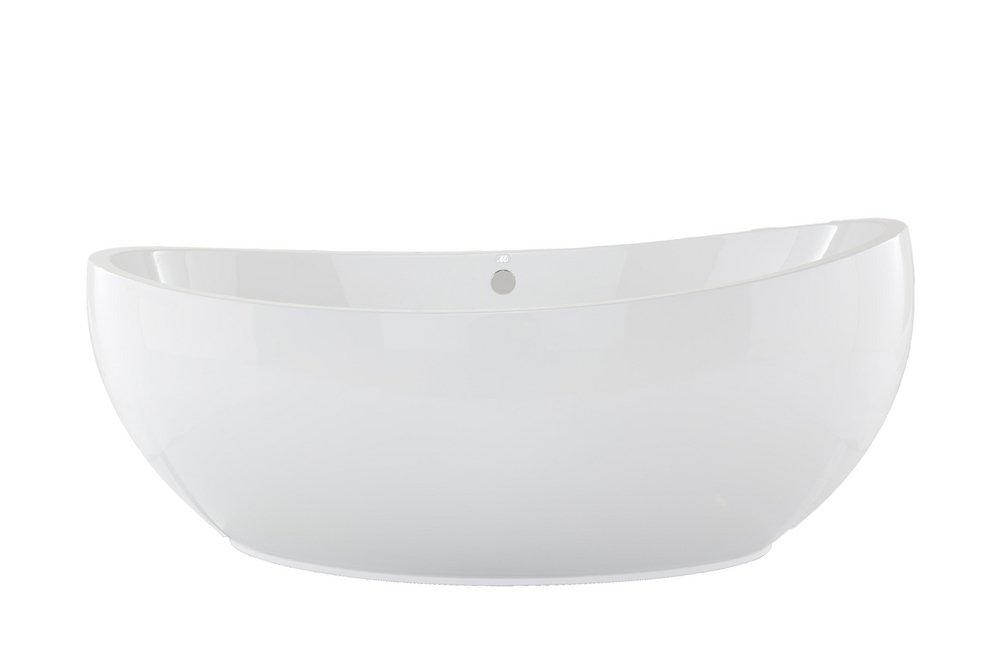 Hydro Systems White 66 x 36 in. 85 gal Acrylic and Fiberglass Oval Freestanding Bathtub with Center Drain 