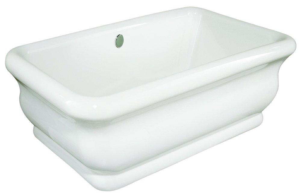 Hydro Systems White 66 x 36 in. Freestanding Rectangle Bathtub with Center Front Drain 