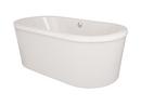 66 x 32 in. 43 gal Acrylic and Fiberglass Oval Freestanding Bathtub with Center Drain in White