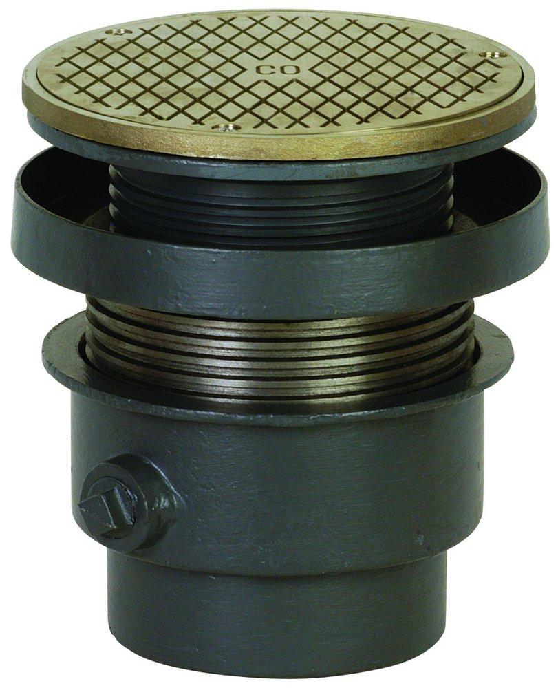 Sioux Chief No Hub Ductile Iron Cleanout Assembly with 6-1/2 in. Round Nickel Bronze Ring and Cover 