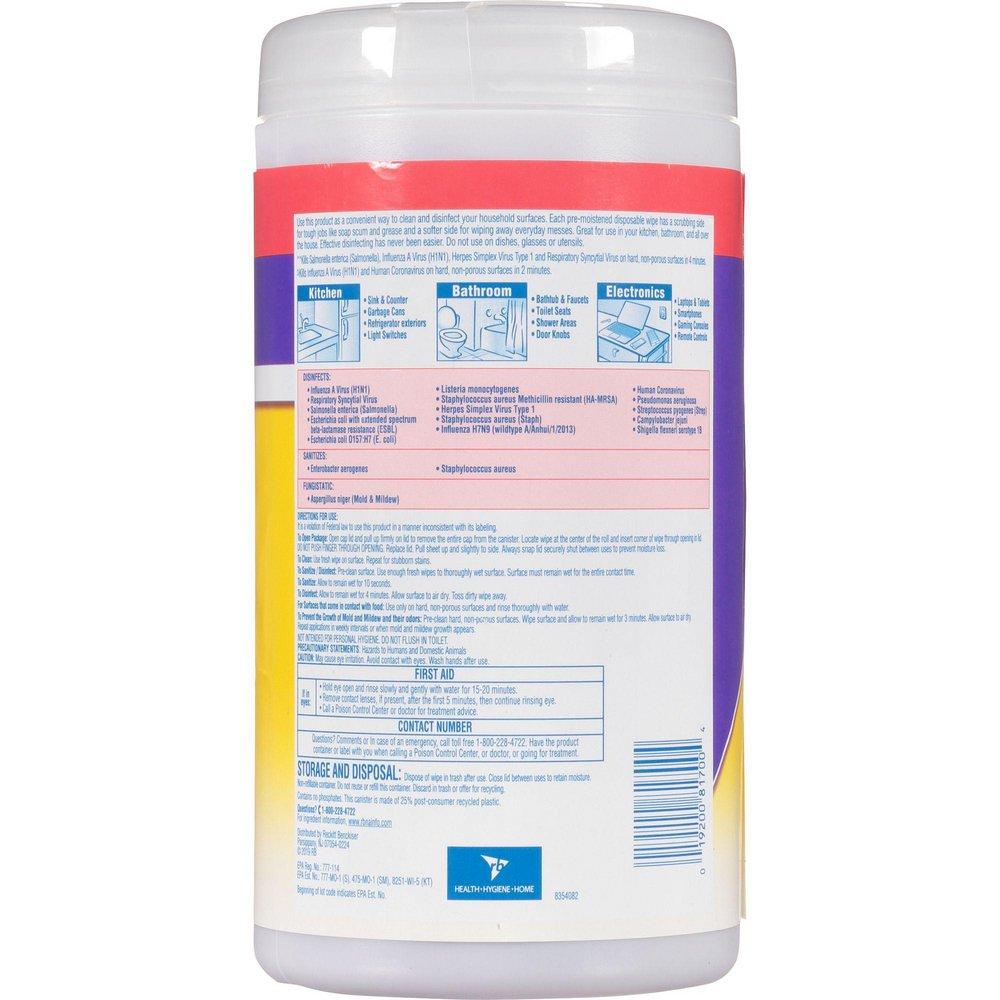 Lysol Clear Liquid Disinfectant Wipes in White and Purple 