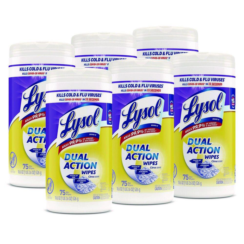 Lysol&reg; Clear Liquid Disinfectant Wipes in White and Purple 
