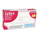 Size L Latex Disposable Gloves in Clear (Box of 100)