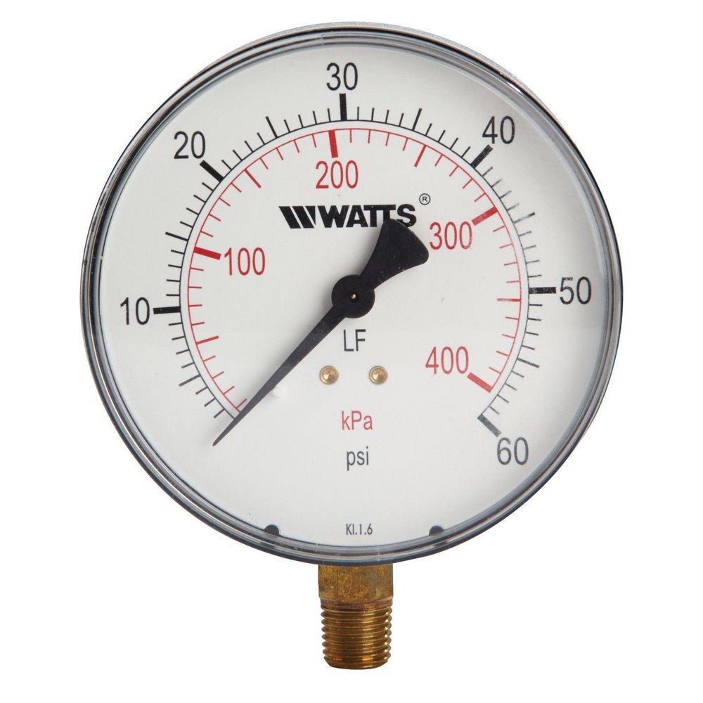 Watts Black 1/4 in. NPT Bottom Entry Pressure Gauge 