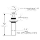 Speakman Polished Chrome Brass Pop-Up Push Drain 