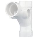 White Hub PVC DWV Combination Wye with 2 in. Right and Left Heel Inlet 