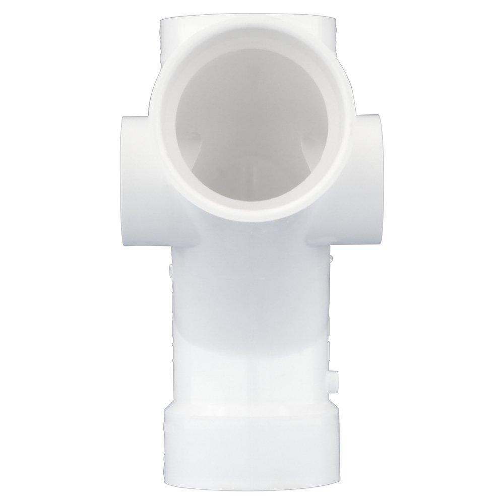 White Hub PVC DWV Combination Wye with 2 in. Right and Left Heel Inlet 