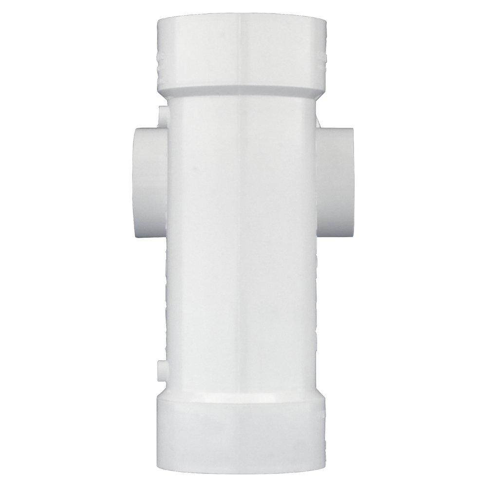 White Hub PVC DWV Combination Wye with 2 in. Right and Left Heel Inlet 