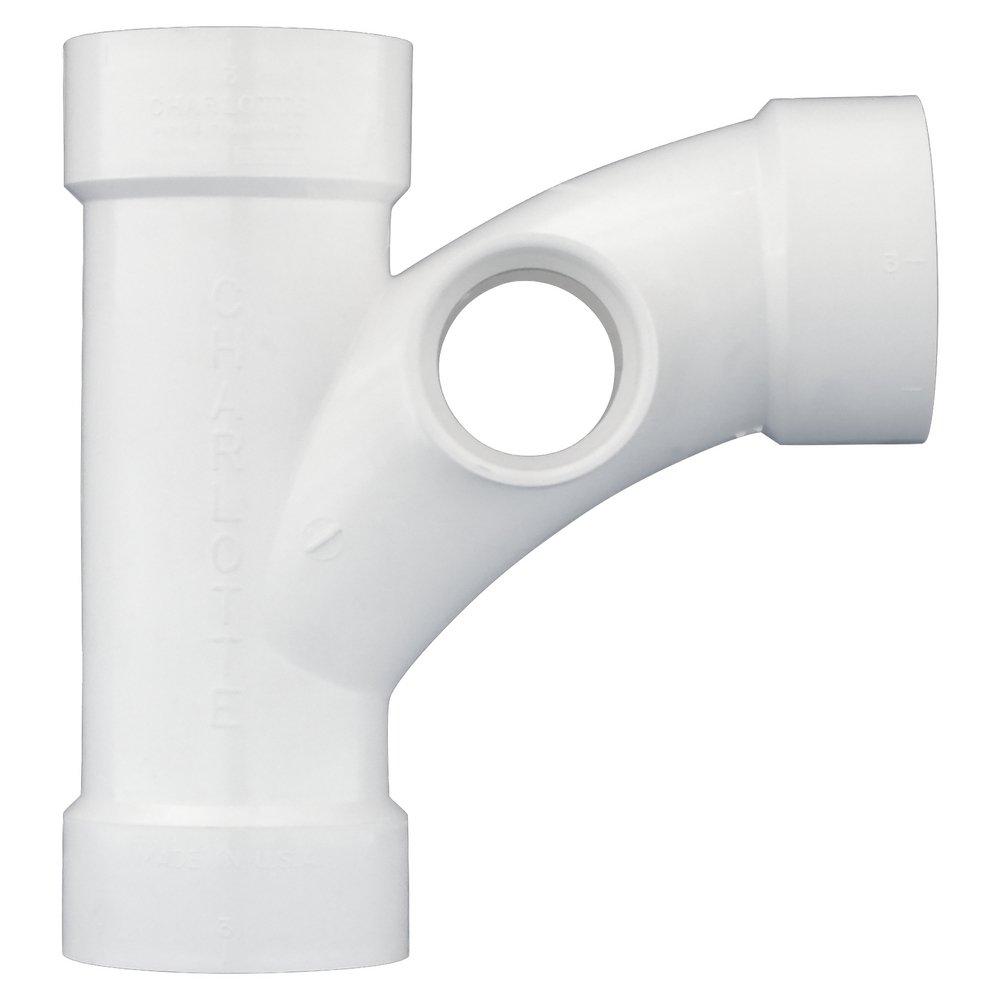 White Hub PVC DWV Combination Wye with 2 in. Right and Left Heel Inlet 