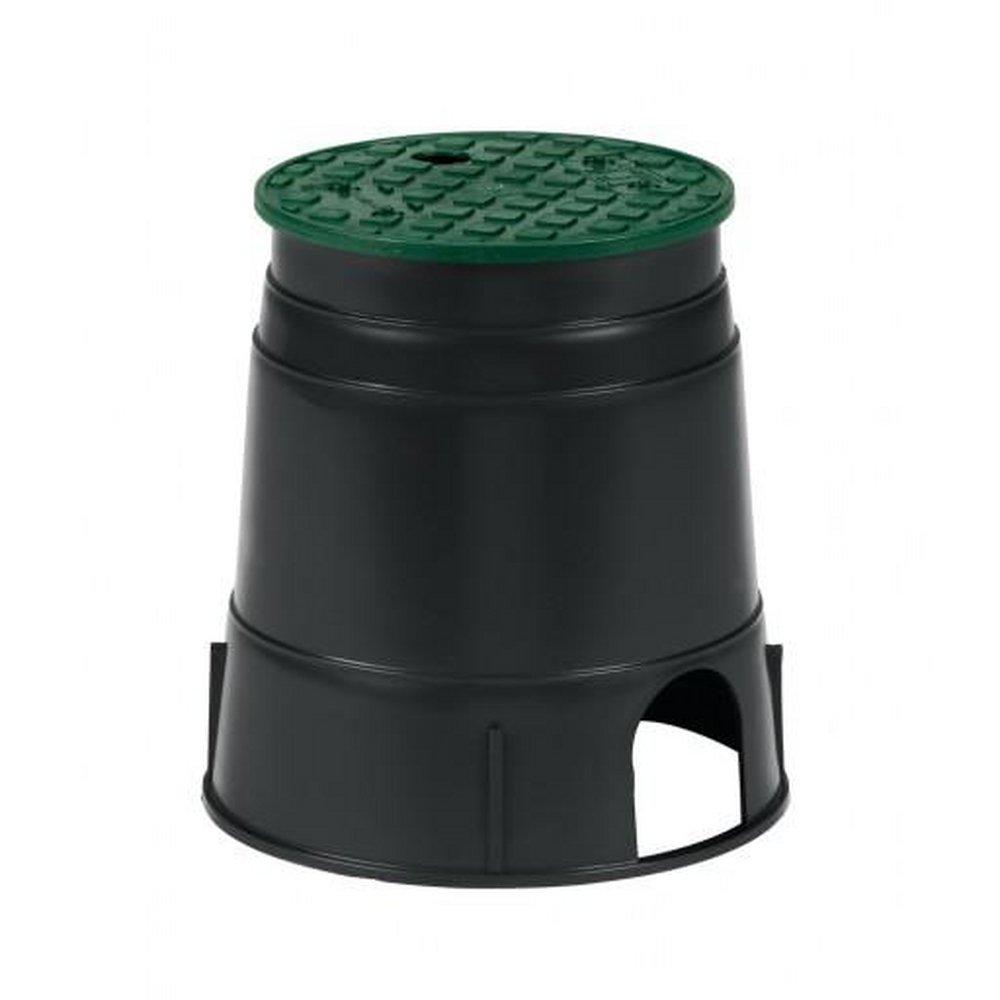 Rain Bird Black Round Valve Box in Black with Green Lid 