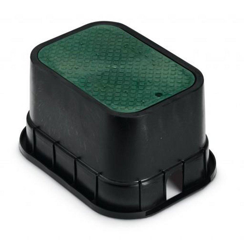 Rain Bird Black Rectangle Valve Box in Black with Green Lid 