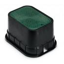12 in. Rectangle Valve Box in Black with Green Lid