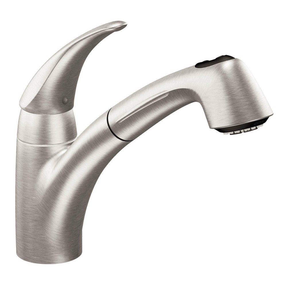 Moen Spot Resist&reg; Stainless Steel Single Handle Pull Out Kitchen Faucet 