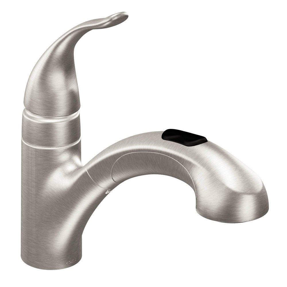 Moen Spot Resist&trade; Stainless Single Handle Pull Out Kitchen Faucet with Two-Function Spray and Power Clean Technology 