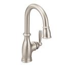 Moen Spot Resist Stainless Single Lever Handle Pull Down Bar Faucet with Power Clean and Reflex Technology 