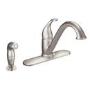 Moen Spot Resist&trade; Stainless Single Handle Kitchen Faucet with Side Spray 