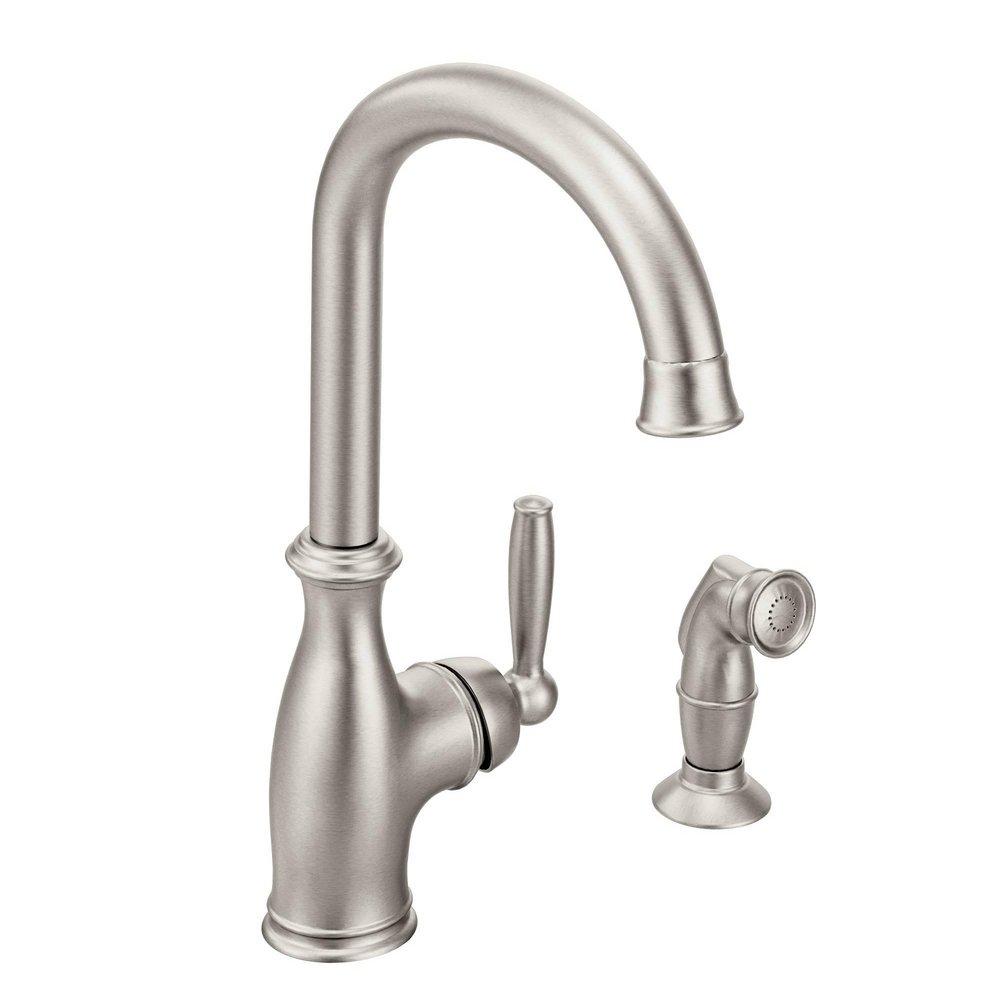 Moen Spot Resist&trade; Stainless Single Handle Kitchen Faucet 