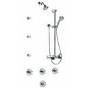 Adjustable Slidebar Thermostatic Shower System Trim with Four Cross Handle in Polished Chrome