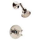 Pressure Balancing Shower Only with Single Cross Handle in Polished Nickel