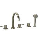 5-Hole Roman Tub Kit with Double Lever Handle in Brushed Nickel