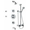 Thermostatic Tub and Shower System Trim with Four Cross Handle and Diverter in Polished Chrome