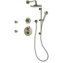 Thermostatic Shower System Trim with Triple Lever Handle in Brushed Nickel