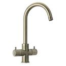 1-Hole Prep or Bar Faucet with Double Lever Handle in Brushed Nickel
