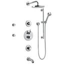 Thermostatic Tub and Shower System Trim with Four Lever Handle in Polished Chrome