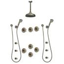 Thermostatic Shower System Trim with Seven Cross Handle in Brushed Nickel