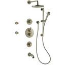 Thermostatic Tub and Shower System Trim with Four Lever Handle in Brushed Nickel