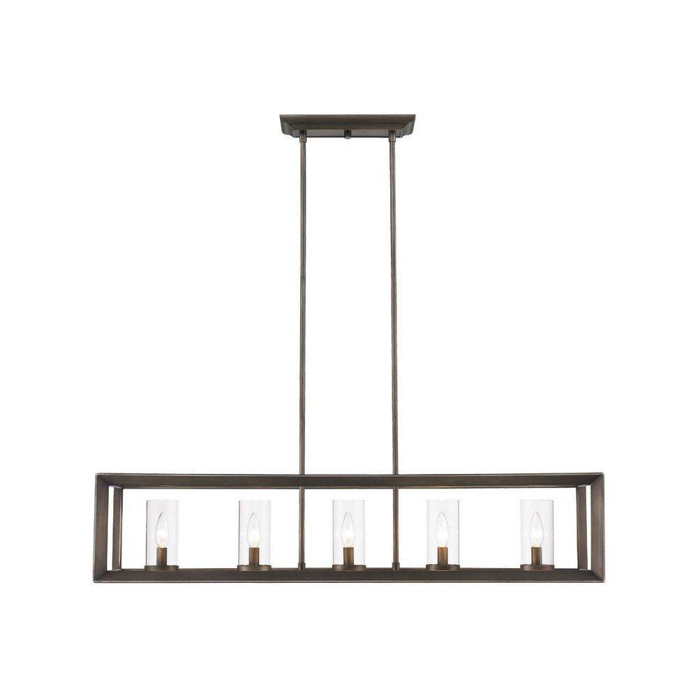 Golden Lighting Gunmetal Bronze 60W 5-Light Pendant 