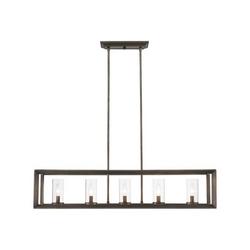 60W 5-Light Pendant in Gunmetal Bronze