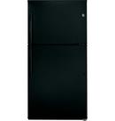GE&reg; Black 32-7/8 in. 21.2 cu. ft. Top Mount Freezer Refrigerator 