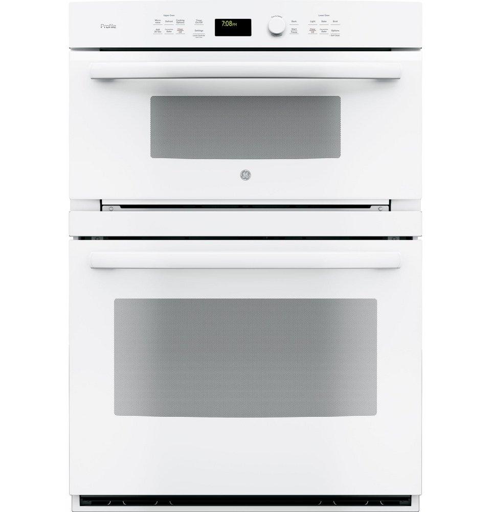 GE&reg; White on White 29-3/4 in. 6.7 cf Built-in Electric Double Wall Oven with Convection 