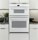 GE&reg; White on White 29-3/4 in. 6.7 cf Built-in Electric Double Wall Oven with Convection 
