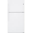 GE&reg; White 32-7/8 in. 21.2 cu. ft. Top Mount Freezer Refrigerator 