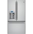 Cafe&trade; Stainless Steel 35-3/4 in. 15.06 cu. ft. Counter Depth and French Door Refrigerator 