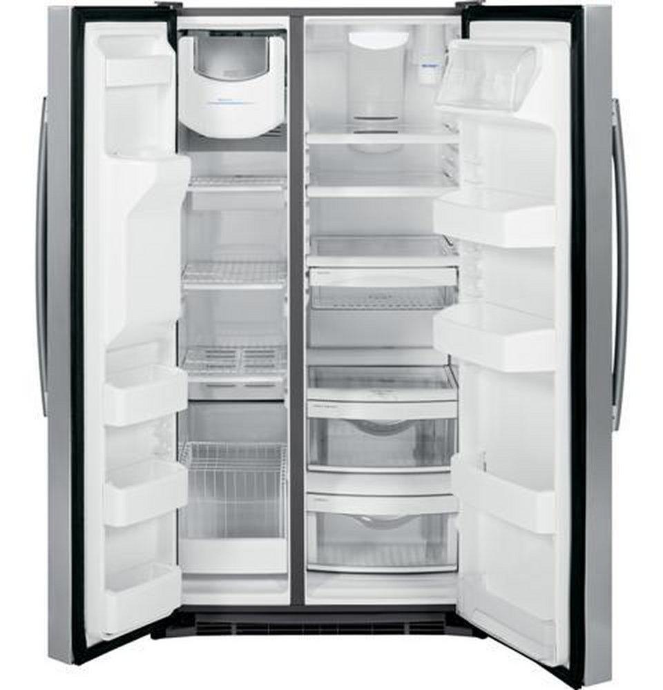 GE&reg; Stainless Steel 35-3/4 in. 16.07 cu. ft. Side-By-Side Refrigerator 