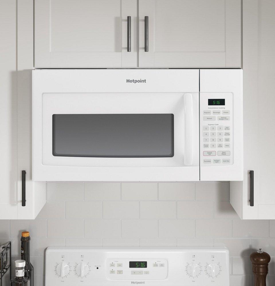 GE Hotpoint White 1.6 cu. ft. 1000 W External Over-the-Range Microwave 
