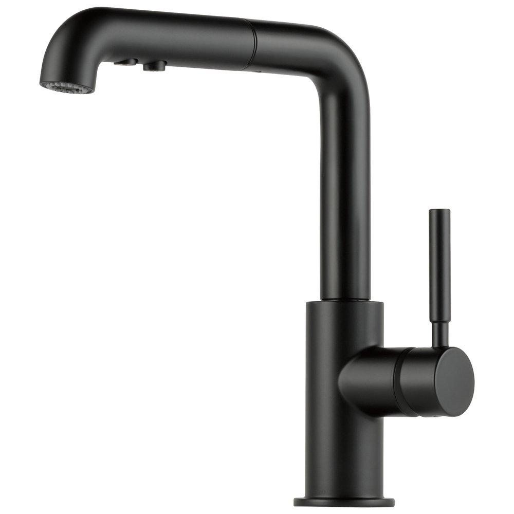 Brizo Matte Black Single Handle Pull Out Kitchen Faucet 