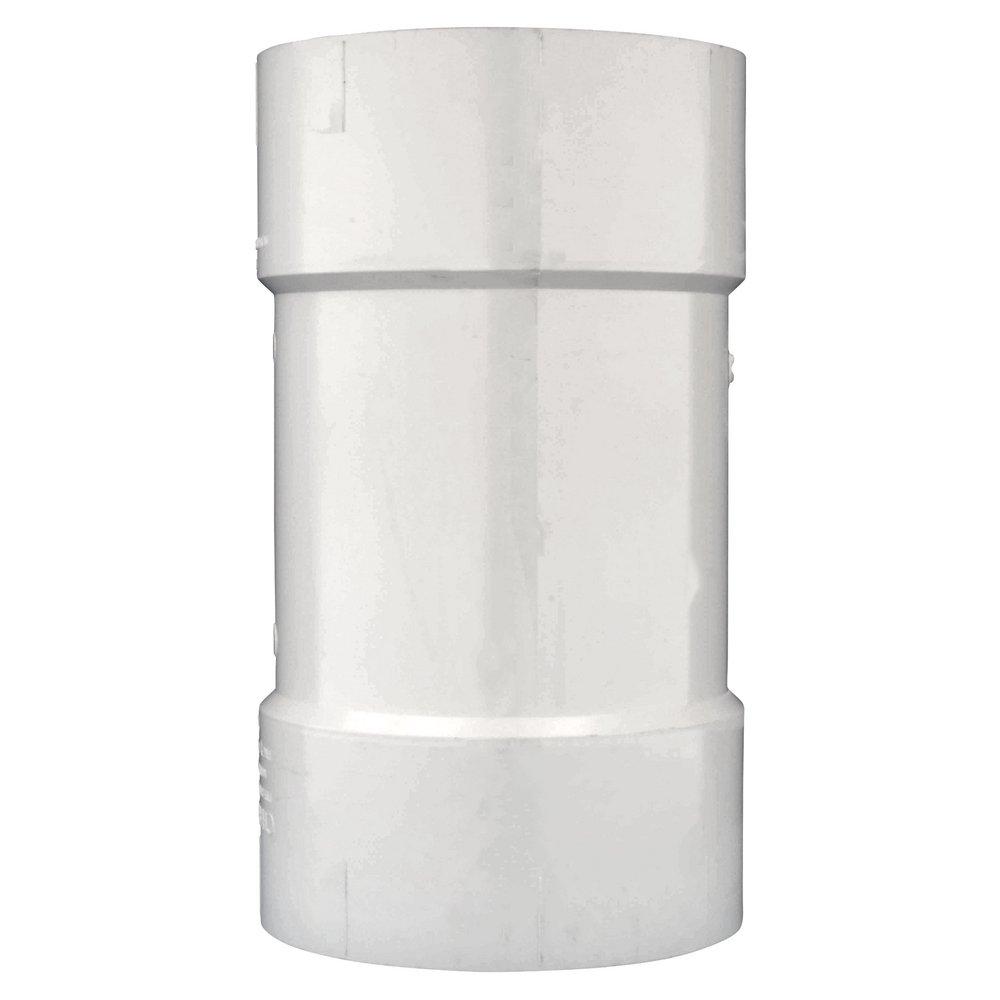 White PVC DWV Straight Tee (Fabricated) 