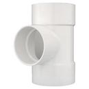 White PVC DWV Straight Tee (Fabricated) 