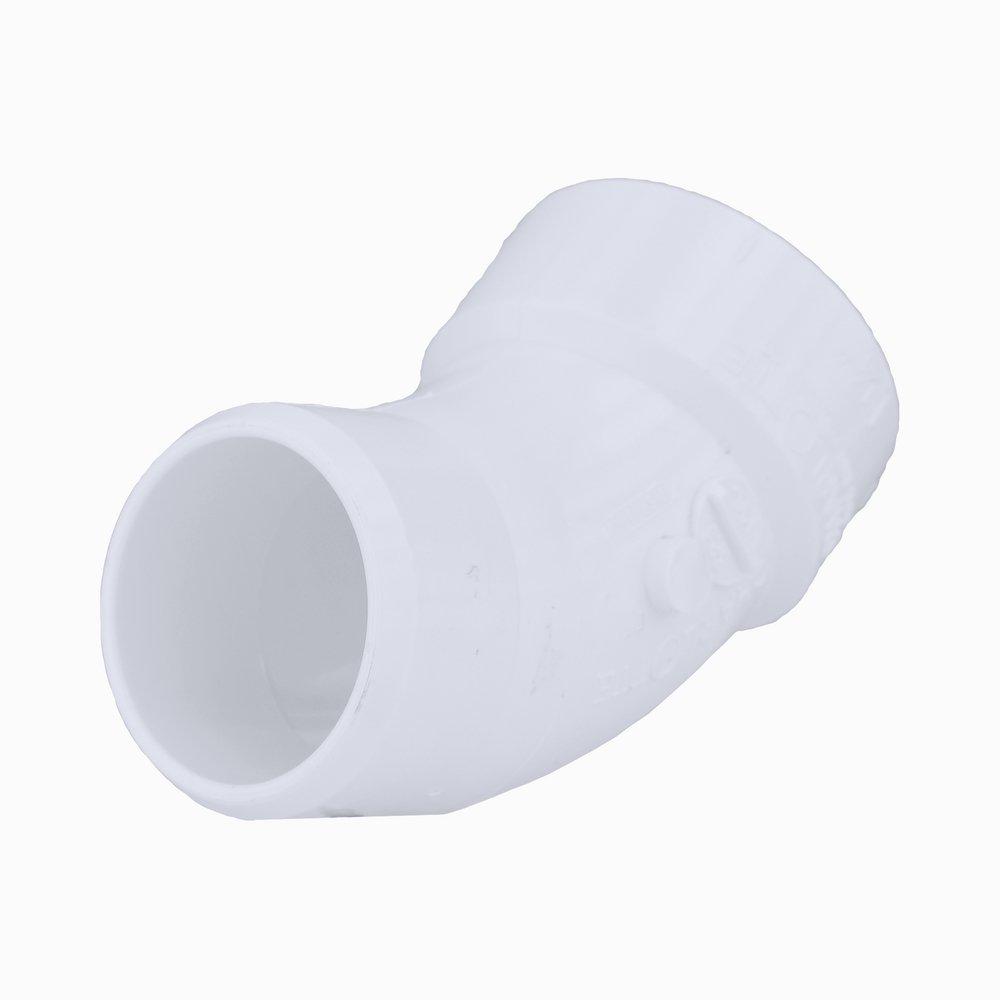 White PVC DWV 45&deg; Street Elbow (Fabricated) 