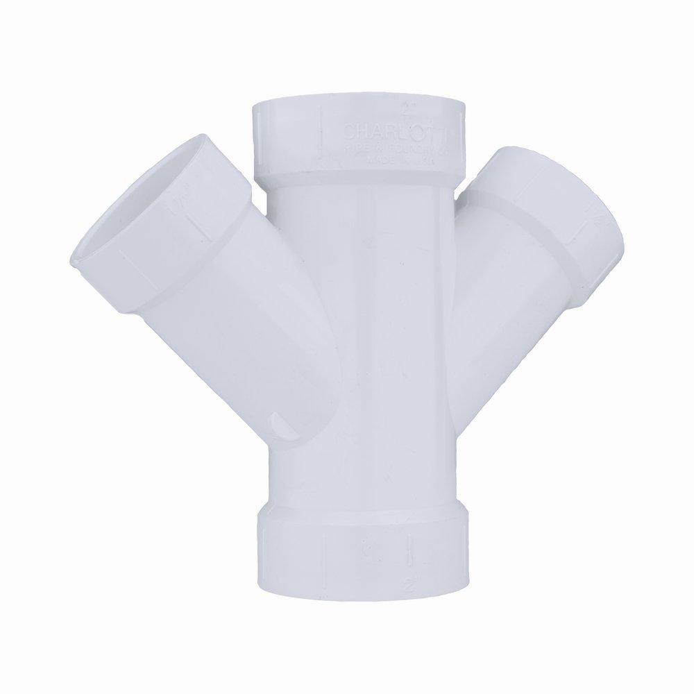 White PVC DWV Double Wye (Fabricated) 