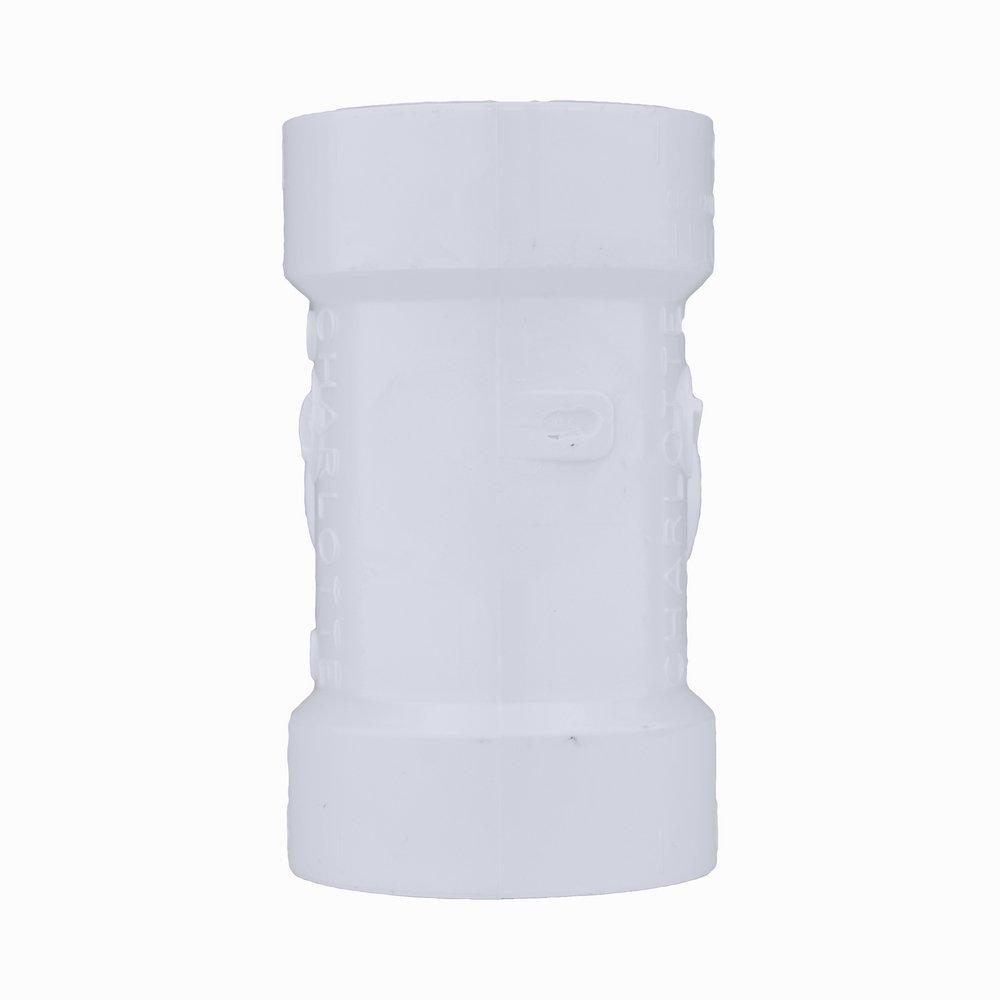 White PVC DWV Cleanout Tee with Plug (Fabricated) 