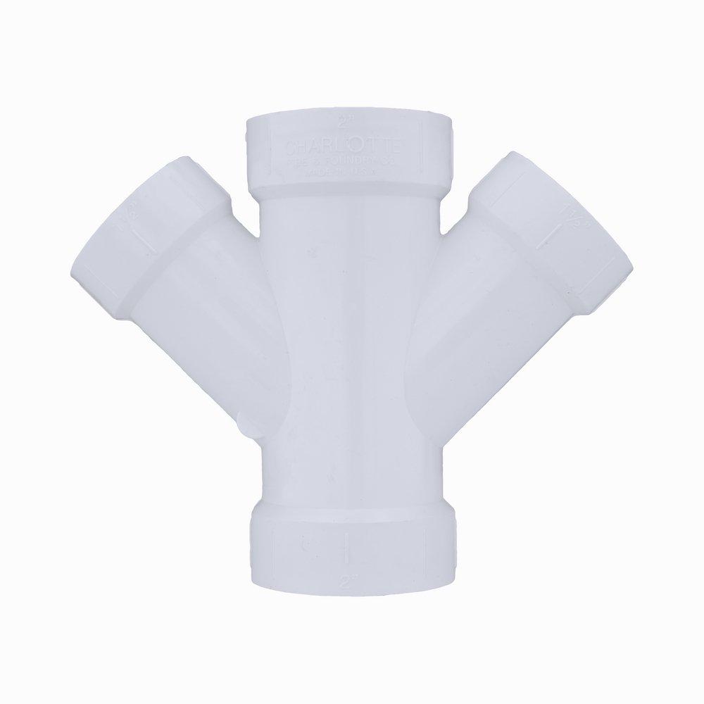 White PVC DWV Double Wye (Fabricated) 