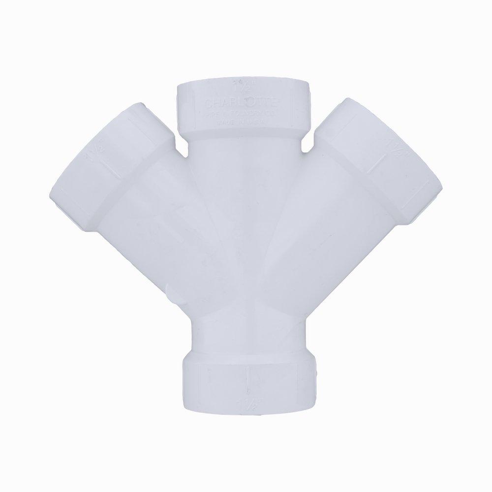 White PVC DWV Double Wye (Fabricated) 