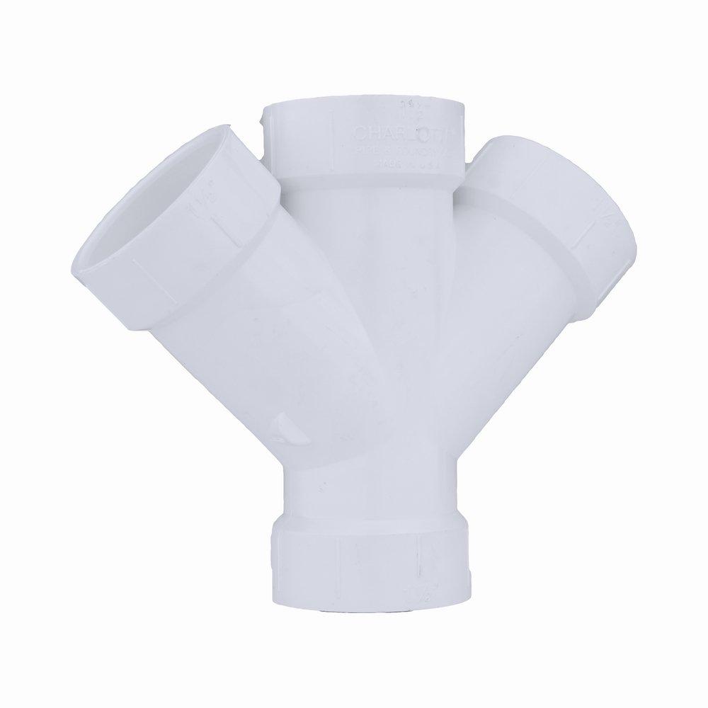 White PVC DWV Double Wye (Fabricated) 