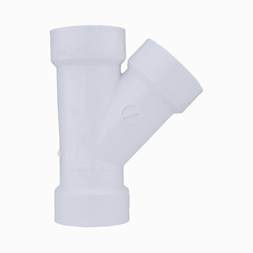 White PVC DWV Wye (Fabricated) 